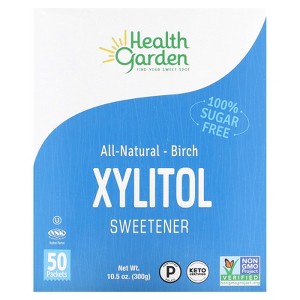 Health Garden All Natural Birch Xylitol Sweetener, 50 Packets, 0.21 oz (6 g) Each - 1 of 3