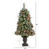 Nearly Natural 4-ft Frosted Pine, Pinecone and Berries Artificial Christmas Tree with 100 Clear LED Lights in Decorative Urn - 2 of 4