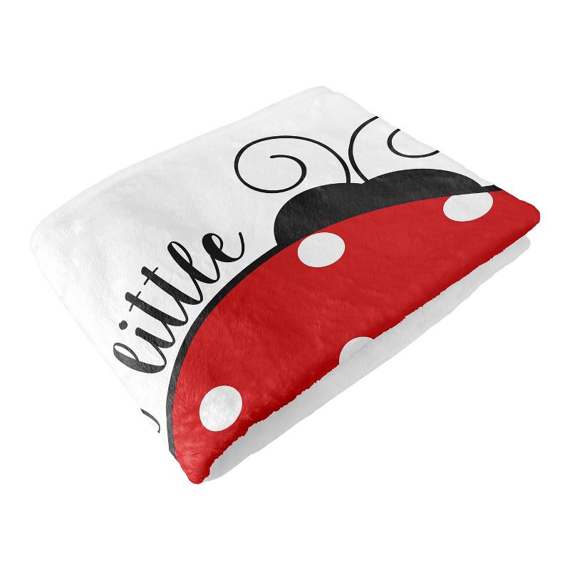 Sweet Jojo Designs Girl Baby Milestone Blanket Polka Dot Ladybug Red Black and White, 6 of 7