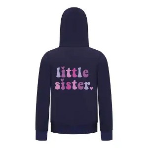 Everyday Kids Little Sister Girls Zip Up Hoodie – Cute Pastel Sibling Sweatshirt - 1 of 4