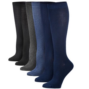 Tipi Toe Womens 6 Pairs Sleek Shades Colorful Solid Patterned Knee High Socks - 1 of 4