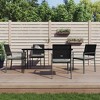 vidaXL Garden Dining Set Black Poly Rattan, Steel, Tempered Glass - 2 of 4