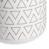 SEVOBAL Planters Round Ceramic Vase with Geometric Triangle Pattern and Gold Trim for Modern Decor, White, 5.9"*5.9"*7.9" - 4 of 4