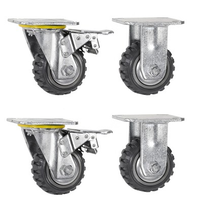 XtremepowerUS 4 Pack 4 Inches Caster Wheels Locking Casters with Brake Swivel