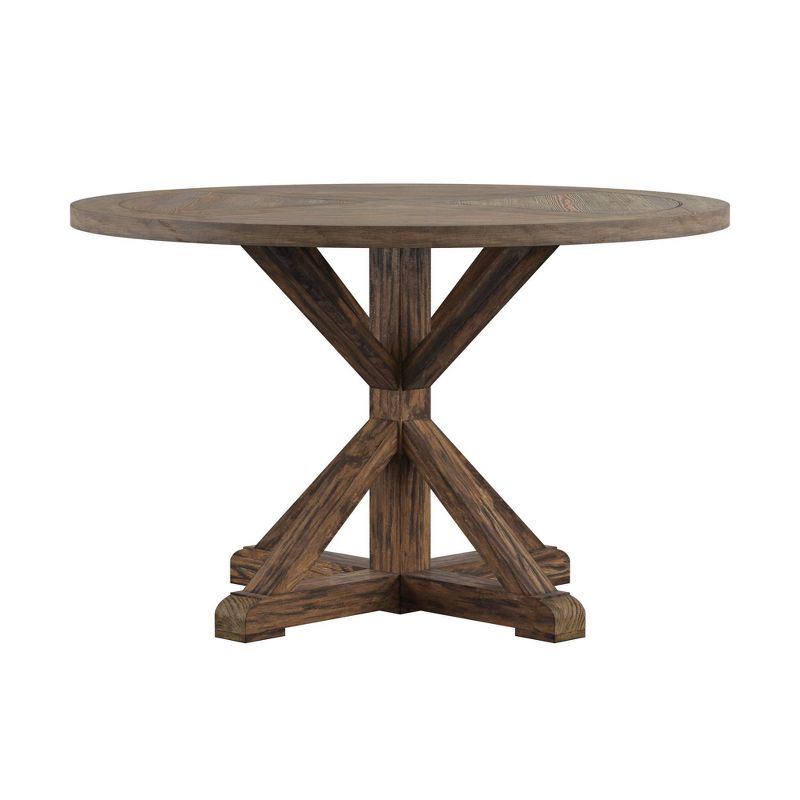 Sierra Round Farmhouse Pedestal Base Wood Dining Table - Inspire Q, 4 of 12