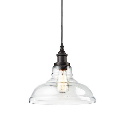 Claxy Bronze, Industrial, Glass Dome Kitchen Pendant Light Fixture