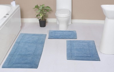 Lux 100% Cotton Tufted Reversible 3 Piece Bath Rug Set Eider & Ivory Color: Sage