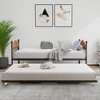 Daybed with Trundle,Metal Twin Size Day Bed,Sofa Bed Frame with Foldable Trundle Bed,Heavy Duty Steel Slats Platform for Living Room,Bedroom - 3 of 4