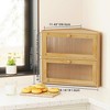 MOEPISY Corner Bread Box for Kitchen Countertop, Double Layer Bamboo Bread Storage Container with Wavy Windows - 3 of 4