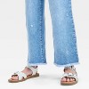 Girls' Mid-Rise Floral Embroidery Wide Leg Jeans - Cat & Jack™ Light Wash - 4 of 4