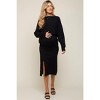 PinkBlush Black Knit Long Sleeve Crop Top Maternity Midi Skirt Set - 4 of 4