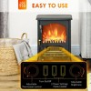 NicBex 21"W Electric Fireplace with 3D Realistic LED Flames and Logs Freestanding Heater Fireplace with Overheating Protection,1500W Heat - 4 of 4