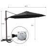 Pellebant 11FT Patio Offset Cantilever Umbrella Round with 360 Rotation 6 Heights Adjustable Outdoor Umbrella - 3 of 4