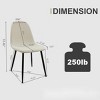 Set of 4 Modern Dining Chairs with Black Metal Legs and Spoon-Shaped Seats, Upholstered Chairs for Kitchen, Dining Room, Living Room-Tanpinhause - 3 of 4