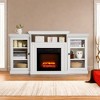 60 Inch TV Stand, Adjustable Flame Brightness, 0.5-6H Timer, Realistic Log Effect, and Built-In Shelves for a Warm Atmosphere - 4 of 4