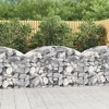 vidaXL Gabion Basket Silver Galvanized iron 59.1 x 19.7 x 31.5/39.4 in - 59.1" x 19.7" x 31.5"/39.4" - 2 of 4