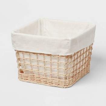 Large Tapered Woven Basket with Liner - Brightroom™