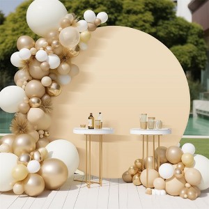 Arch Backdrop Cover Round, Champagne Wedding Circle Arch Stand Cover Multipurpose Photography Background Decoration - 1 of 4
