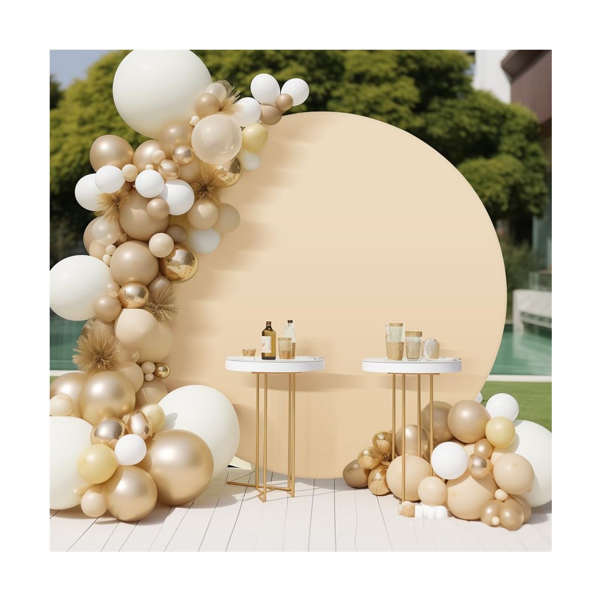 Round Arch Backdrop Cover, 6 ft/6.5 ft/7.2 ft Circle Arch Stand, Smooth Touch, Multipurpose Wedding Arched Background Set for Birthday Party - thumbnail 9