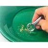 Gold panning kit for two; Two green gold pans, two plastic paydirt shovels, two stainless steel magnifying tweezers, and three glass vials - 2 of 4