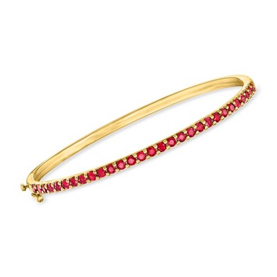 Ross-Simons 1.90 ct. t.w. Ruby Bangle Bracelet in 18kt Gold Over Sterling