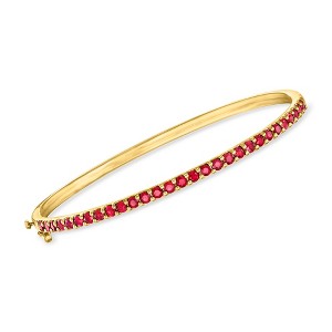 Ross-Simons 1.90 ct. t.w. Ruby Bangle Bracelet in 18kt Gold Over Sterling - 1 of 3