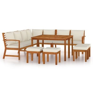 vidaXL Garden Dining Set Natural wood, cream - 1 of 4