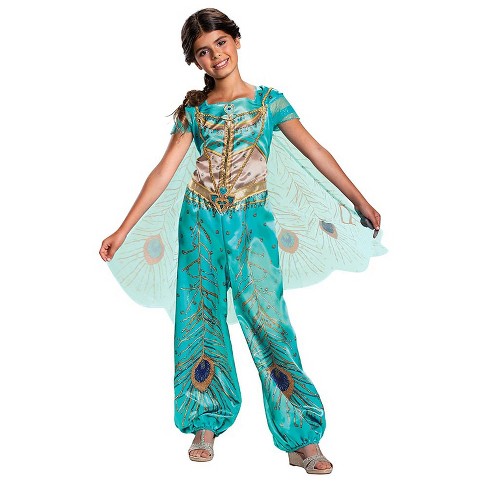 Toddler Girls' Disney's Aladdin Classic Jasmine Jumpsuit Costume - Size 4-6  - Blue