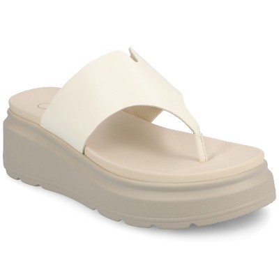 Journee Women's Carah Flip Flop Wedge Sandals