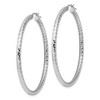 Black Bow Jewelry 3mm, Diamond Cut, XL Sterling Silver Hoops - 55mm (2 1/8 Inch) - 2 of 4