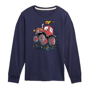 Boys' - Instant Message - Monster Tractor Long Sleeve Graphic T-Shirt - 1 of 4