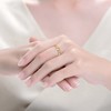Guili Young Adults/Teens 14k Yellow Gold Plated with Pink Morganite Cubic Zirconia Enamel Halo Heart Stacking Ring - 3 of 3