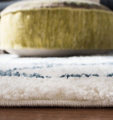Bohemian Bliss Blue Synthetic Shag Area Rug, 2'2" x 4'