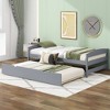 Twin Size Platform Bed With Twin Size Trundle Pine Wood Twin Size Bed Frame With Headboard Footboard No Box Spring Needed - 2 of 4