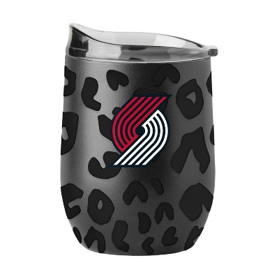 NBA Portland Trail Blazers 16oz Leopard Powder Coat Curved Beverage Can - Black