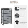 5-Drawer Dresser, Fabric Chest of Drawers, 4-Tier Storage Organizer for Bedroom Entryway, Tower Unit with Steel Frame Wooden Top, Gray - 4 of 4