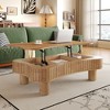 Sapphtopaz Modern Lift Top Coffee Table with Hidden Storage Rectangle Fluted Panel Center Table with Hydraulic Lift Coffee Bar for Living Room - 4 of 4
