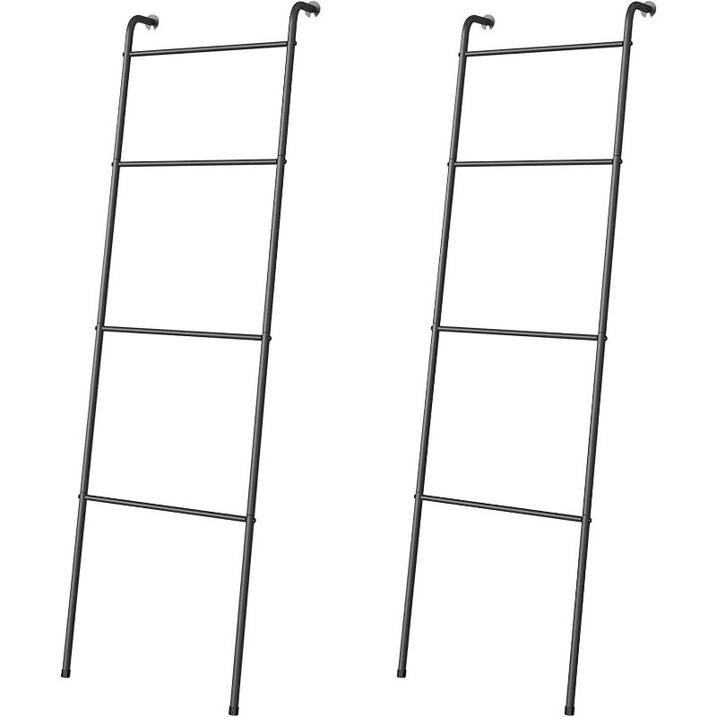 NEX 2pk 4 Tier Ladder Style Towel Racks Black, 1 of 7