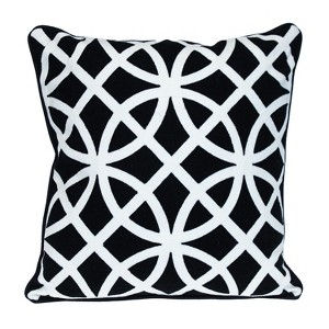 HomeRoots 20" Black Geometric Cotton Throw Pillow - 1 of 4