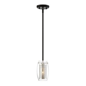 Savoy House Dunbar 1 - Light Pendant in  Matte Black/Polished Chrome - 1 of 4