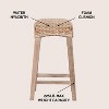 JONATHAN Y Maui Rustic Bohemian Hyacinth/Wood Backless Bar Stool, Brown Wash Woven Seat with Natural Wood Frame - 3 of 4