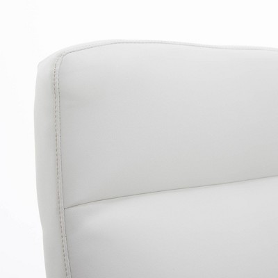 Modern Baylor Bonded Leather Swivel Executive Chair with Lumbar Support - White