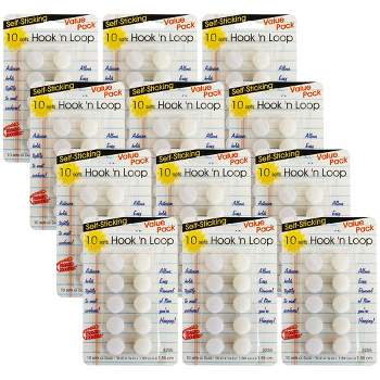 Magic-mounts® Hook N Loop Dots, 5/8, White, 30 Per Pack, 6 Packs : Target