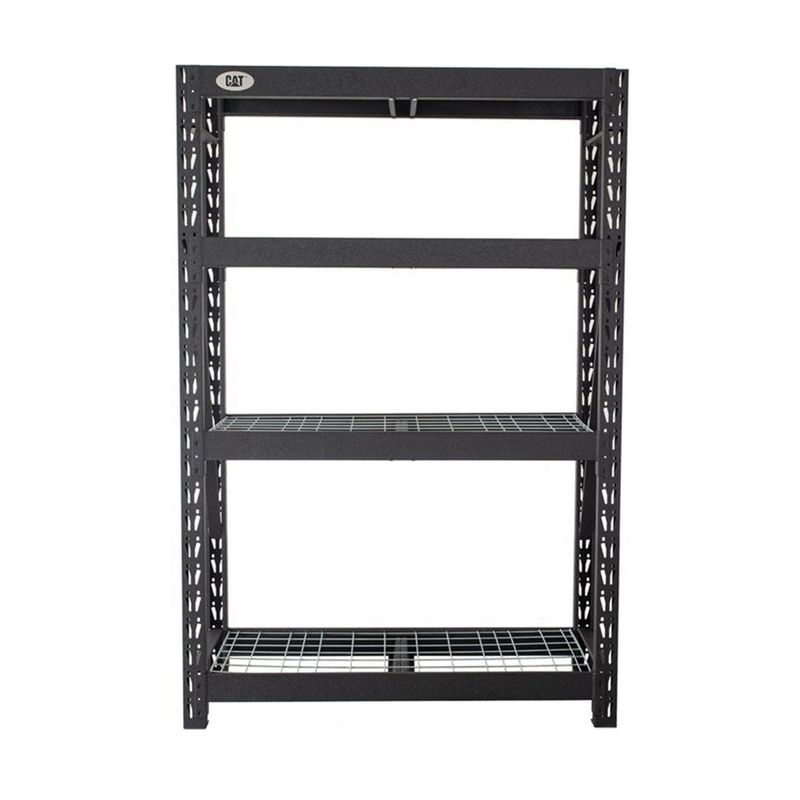 CAT 72 Inch x 48 Inch Industrial Heavy Duty 4 Tier Adjustable Steel Shelving Unit with Hammer Granite Finish, and 2000 Pound Weight Limit, Black, 2 of 6