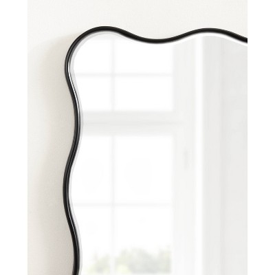 Viona 24"x36" Black Rippled Edge Rectangular Vanity Mirror