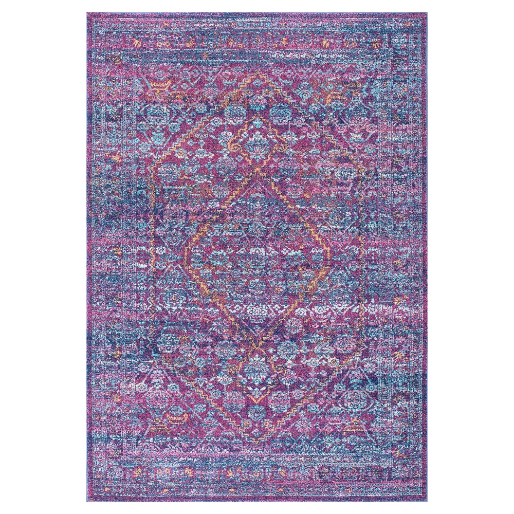 8'x10' Vintage Medallion Rima Area Rug Purple - nuLOOM