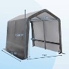 GustoWave 7x12FT Outdoor Portable Storage Shed with Roll-Up Door for Motorcycle, Garden and Tools - 2 of 4