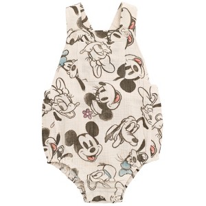 Disney Mickey Mouse Baby Cotton Gauze Short Overalls Newborn to Infant - 1 of 4