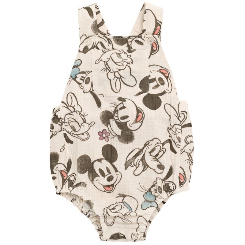 Disney Mickey Mouse Baby Cotton Gauze Short Overalls Newborn to Infant, 1 of 6
