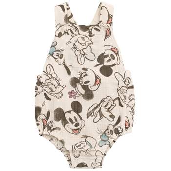 Disney Mickey Mouse Baby Cotton Gauze Short Overalls Newborn to Infant